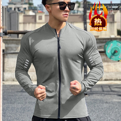 Men's Quick-Dry Long Sleeve Compression Jacket - Performance Activewear for Enhanced Mobility