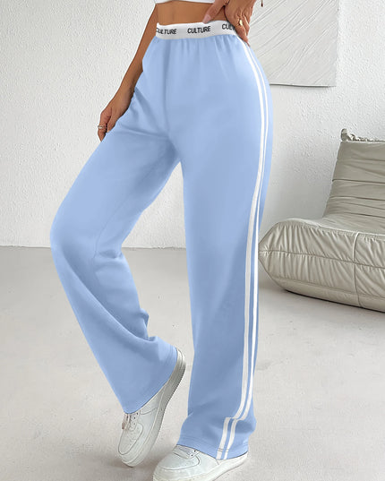Women's Wide Leg Sweatpants with Side Stripe