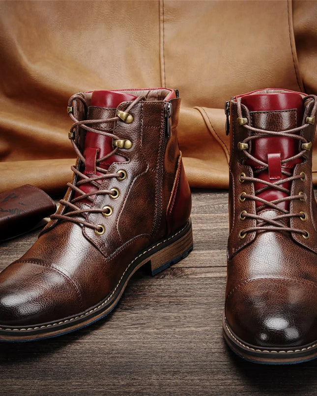 Men's Comfortable Faux Leather Boots – Stylish and Durable Footwear