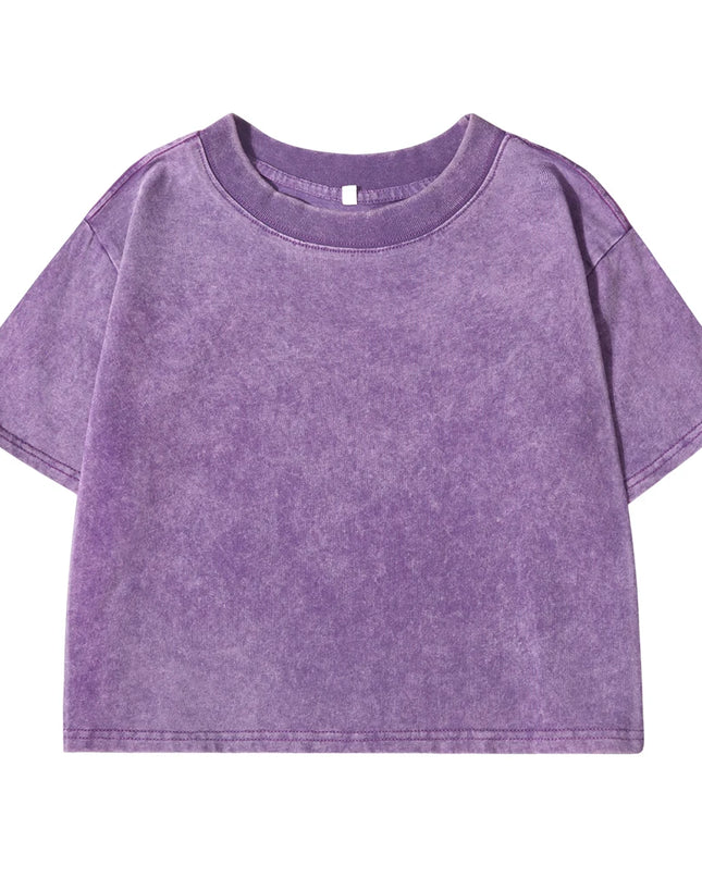 Women's Slim Fit Washed Cropped T-Shirt