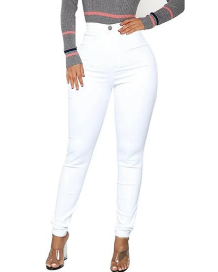 Women's High Waist Stretch Skinny Jeans - Slim Fit Denim Pants for Women