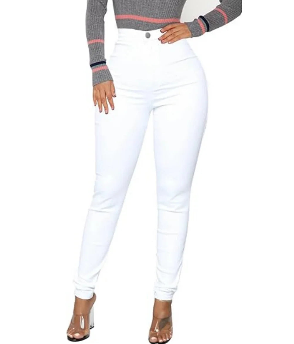 Women's High Waist Stretch Skinny Jeans - Slim Fit Denim Pants for Women