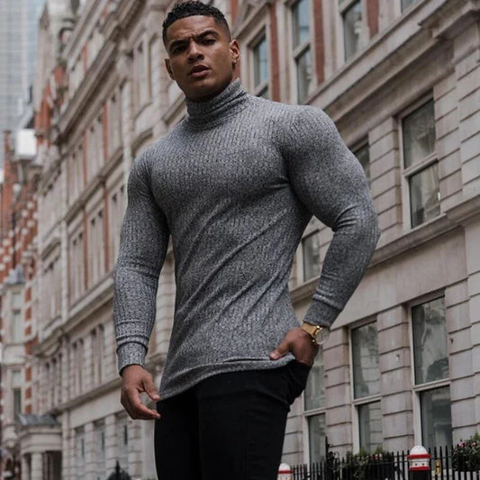 Men's Slim Fit Turtleneck Sweater – Thin Knit, Lightweight Men's Sweater