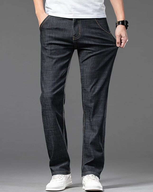 Men's Slim Fit Straight Leg Jeans - Classic Casual Denim Pants for Men