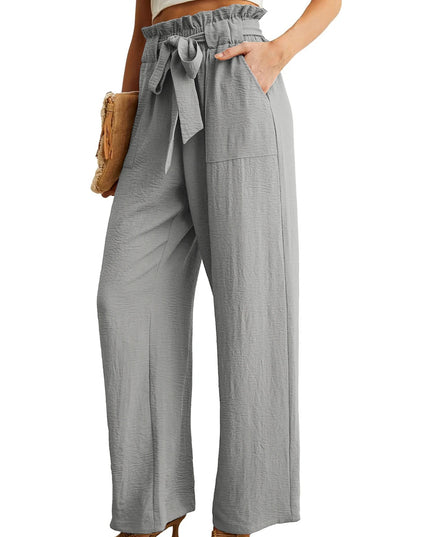 Women's Wide Leg Loose Fit Drawstring Casual Pants