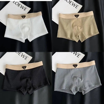 4-Pack Men’s Knitted Plaid Boxer Briefs – Comfortable, Stylish Men’s Underwear