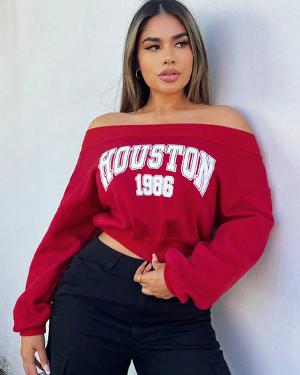 Women's Long Sleeve Casual Off-Shoulder Sweater