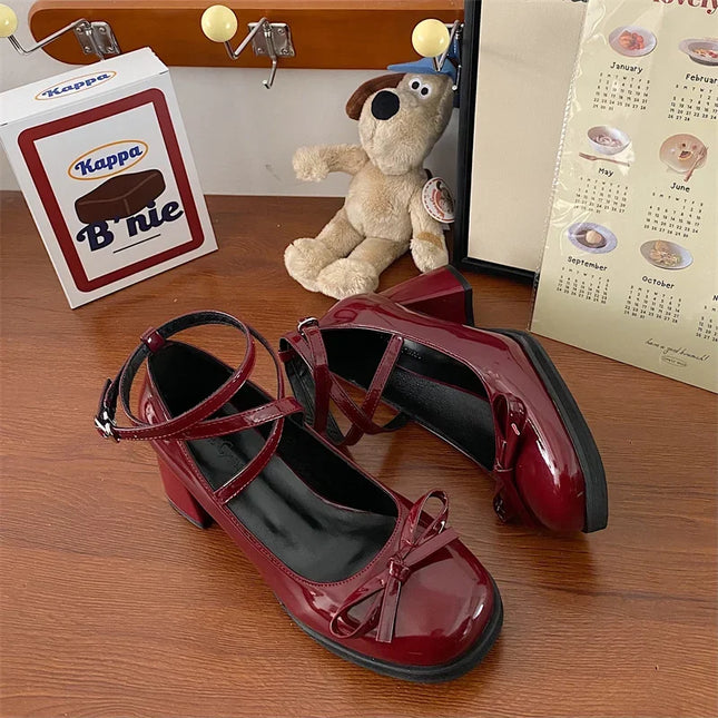 Mary Jane Women's Thick Heeled Pumps - Various colors