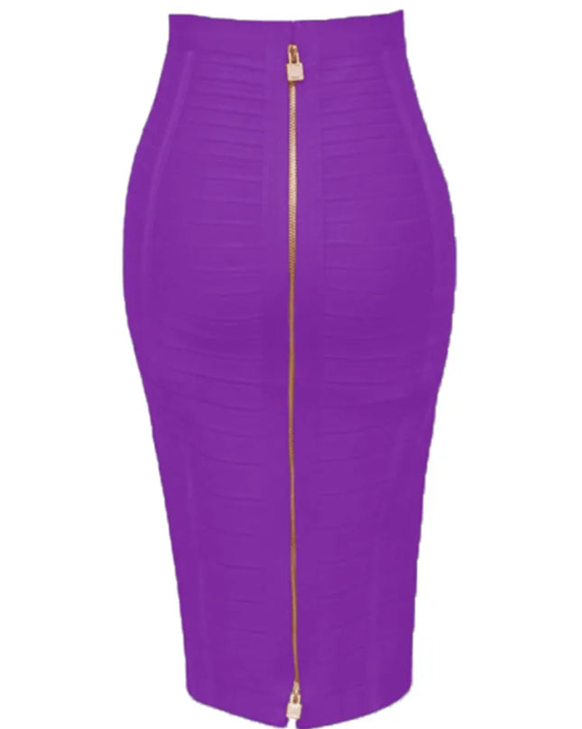 Women's Zipper O-Shape Skirt with Elastic Bodycon Fit