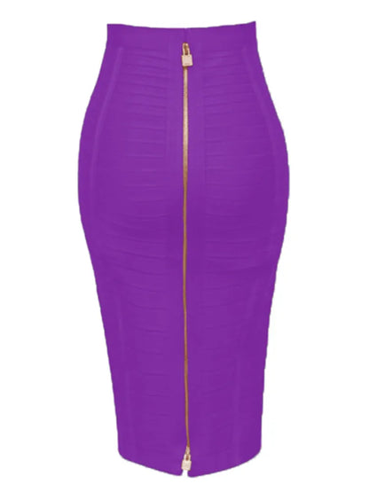 Women's Zipper O-Shape Skirt with Elastic Bodycon Fit