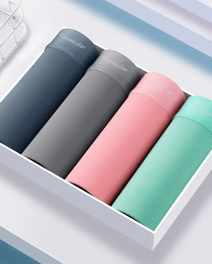 4- 8Pack Men's Ice Silk Thin Boxer Briefs - Various Color Combinations