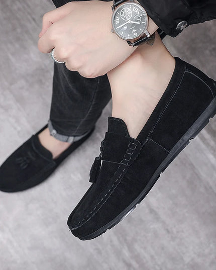 Men's Slip-On Flat Loafers - Comfortable Dress Shoes for Men