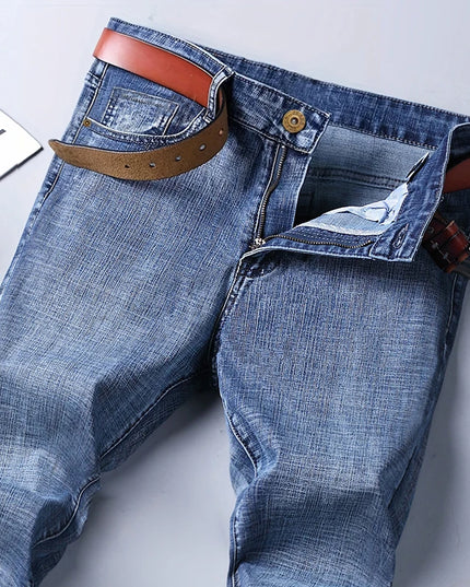 Men's Casual Straight Fit Stretch Denim Jeans - Classic & Comfortable Slim Fit Denim for Men
