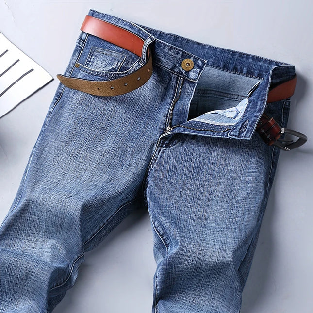 Men's Casual Straight Fit Stretch Denim Jeans - Classic & Comfortable Slim Fit Denim for Men