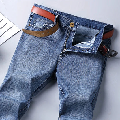 Men's Casual Straight Fit Stretch Denim Jeans - Classic & Comfortable Slim Fit Denim for Men