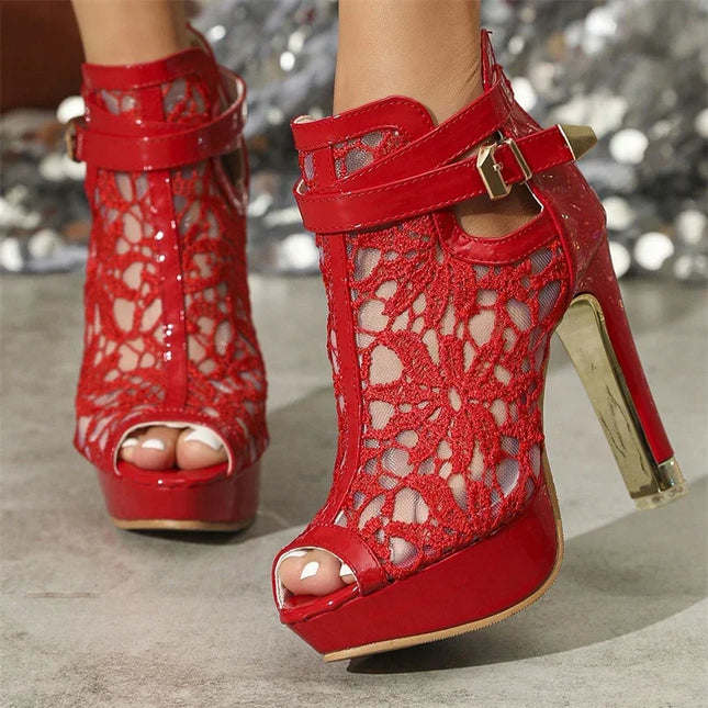 Women's Mesh Stiletto High Heels