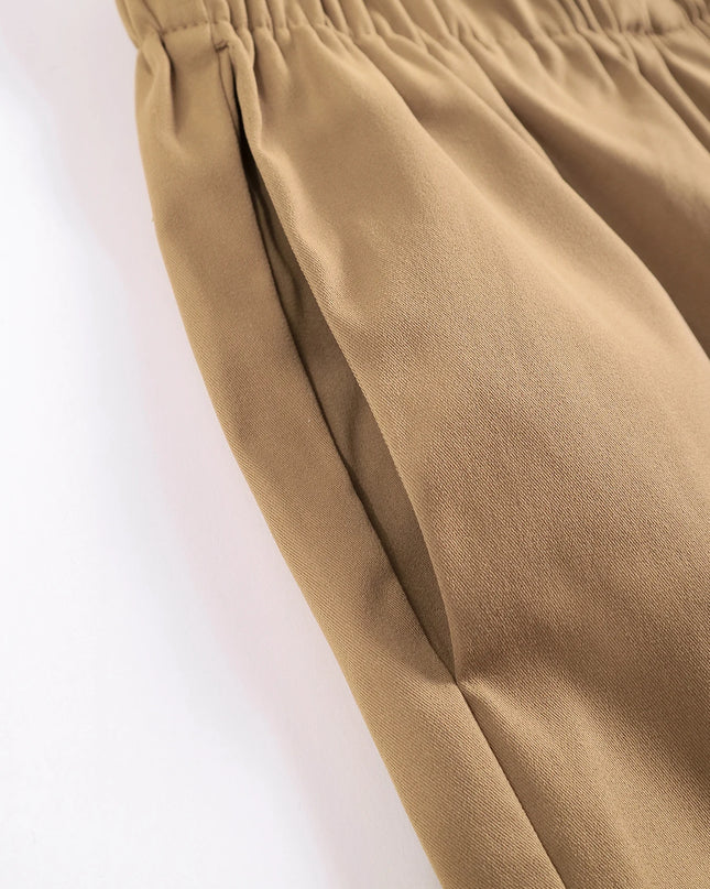 Women's Relaxed Fit Cargo Pants with Elastic Waist and Multiple Pockets