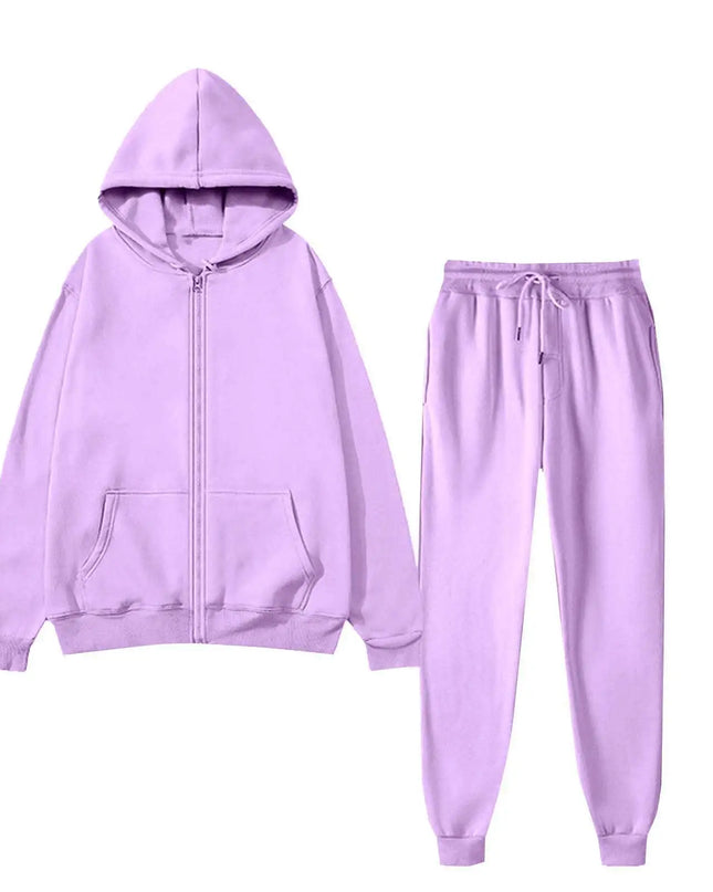Unisex Two-Piece Hooded Sweater and Sweatpants Set - Casual Lounge Wear, Athletic Activewear, Comfortable Fit