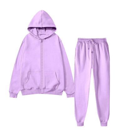 Unisex Two-Piece Hooded Sweater and Sweatpants Set - Casual Lounge Wear, Athletic Activewear, Comfortable Fit