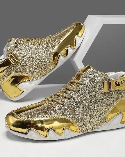 Men's Glossy High-Top Sneakers – Stylish & Durable Men's Shoes