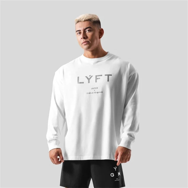 LYFT Japan & UK Print Long Sleeve 100% Cotton Gym & Casual Fit Sweater
