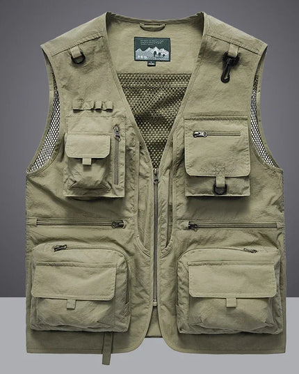 Men's Tactical Vest Jacket -  Mesh Waistcoat with Tool Pockets- Sleeveless Design