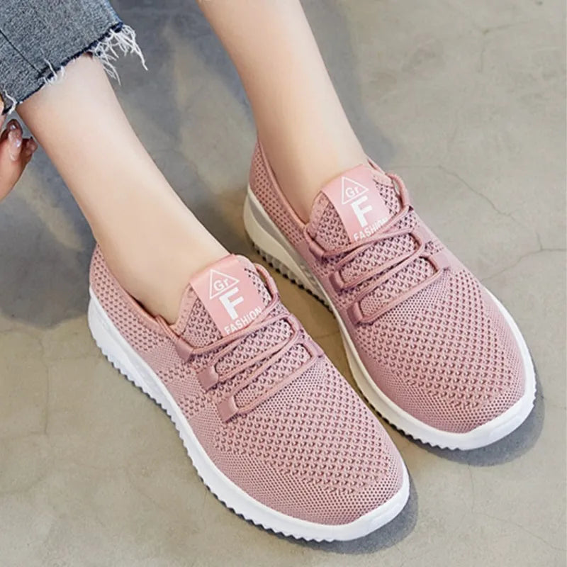 Women's Lightweight Breathable Mesh Running Shoes with Soft Bottom Comfort