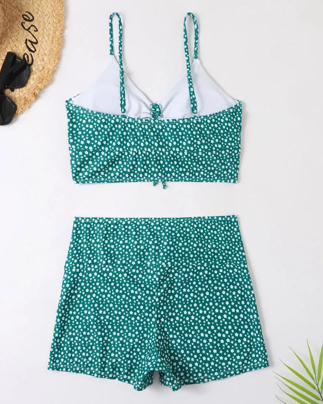High-Waisted Floral Push-Up Bikini for Women