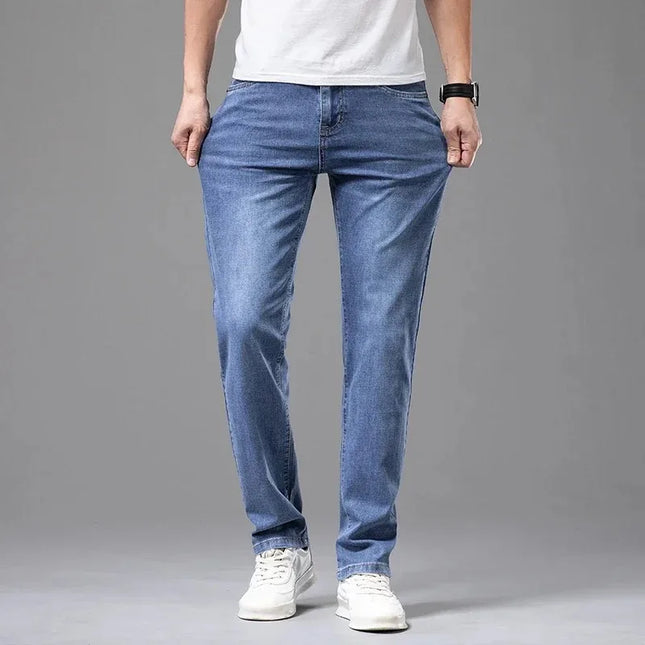 Men's Straight Fit Stretch Cotton Denim Jeans