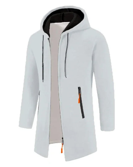 Men's Thick Warm Fleece Zipper Hoodie Casual Long Sleeve Coat