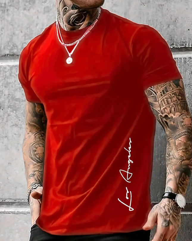 Men's Cotton T-Shirt with Los Angeles Print