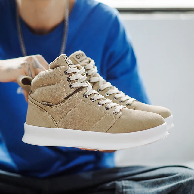 High-Top Men's Faux Suede Sneakers