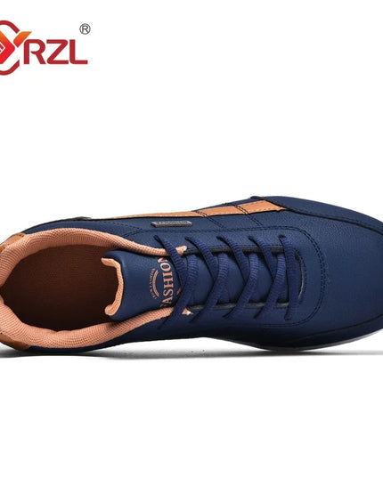 Men's Faux Leather Sneakers - Non-Slip Design - Various Colors
