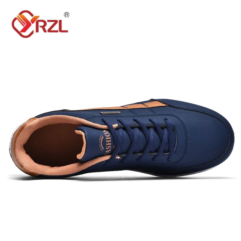 Men's Faux Leather Sneakers - Non-Slip Design - Various Colors