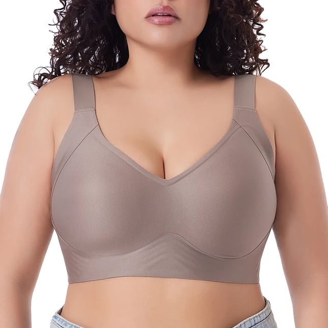 Seamless Wireless Push-Up Bra for Women - Plus Size, Thin Cup