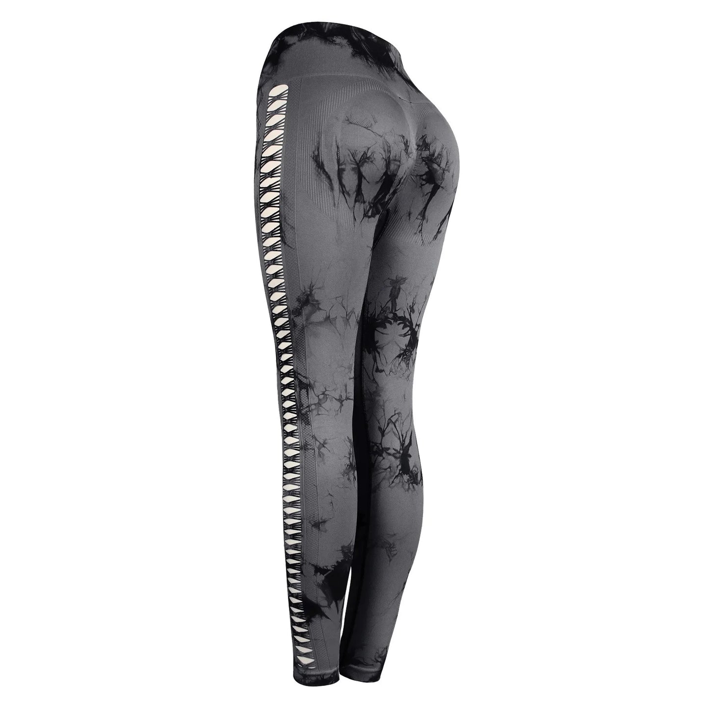 Women's High Waist Seamless Leggings with Side Hollow Design