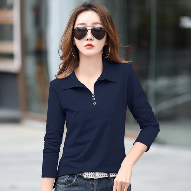 Women's Casual Polo T-Shirt - Relaxed Fit