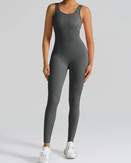 High-Waisted Seamless Yoga Jumpsuit for Women – One-Piece Workout Suit
