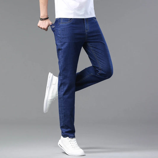 Men's Thin Stretch Denim Jeans - Classic Fit
