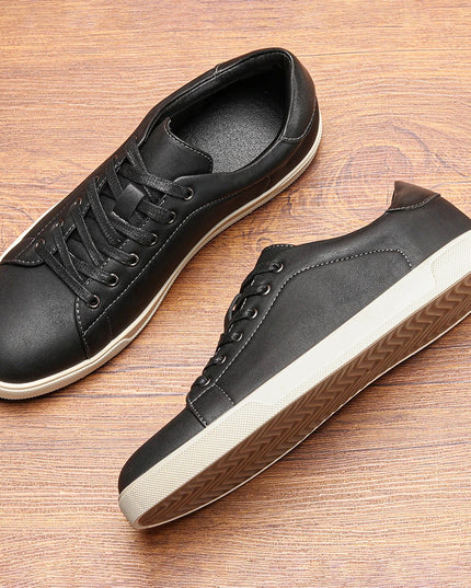 Men's Casual Faux Leather Lace-Up Sneakers