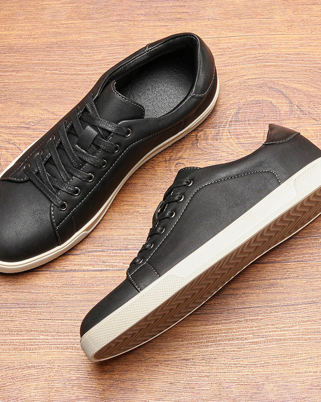 Men's Casual Faux Leather Lace-Up Sneakers