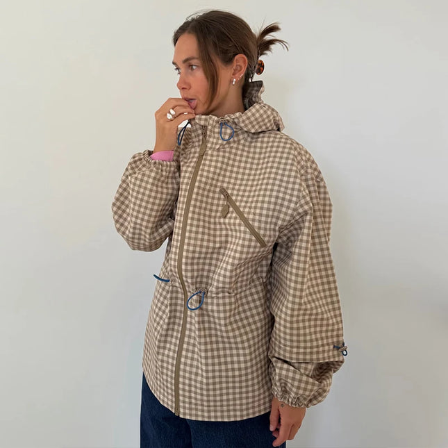 Women's Oversized Casual Jacket with Drawstring Waist