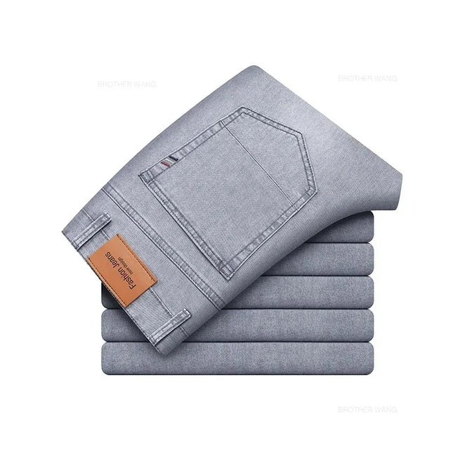 Men's Straight Fit Stretch Cotton Denim Jeans