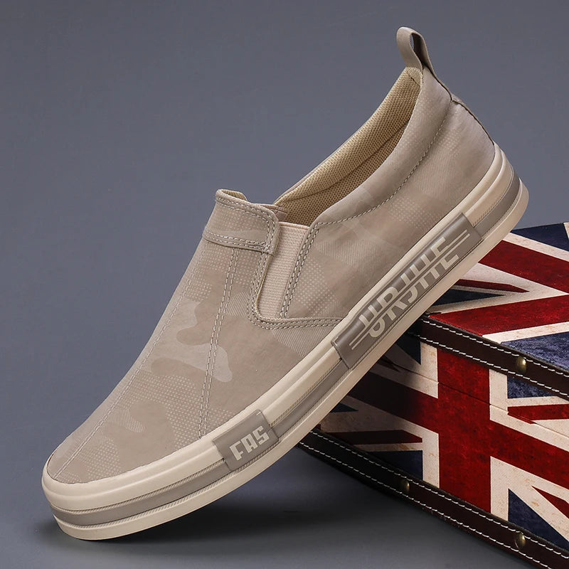 Men's Canvas Slip-On Shoes - Lightweight, Breathable, Anti-Slip Men's Casual Sneakers