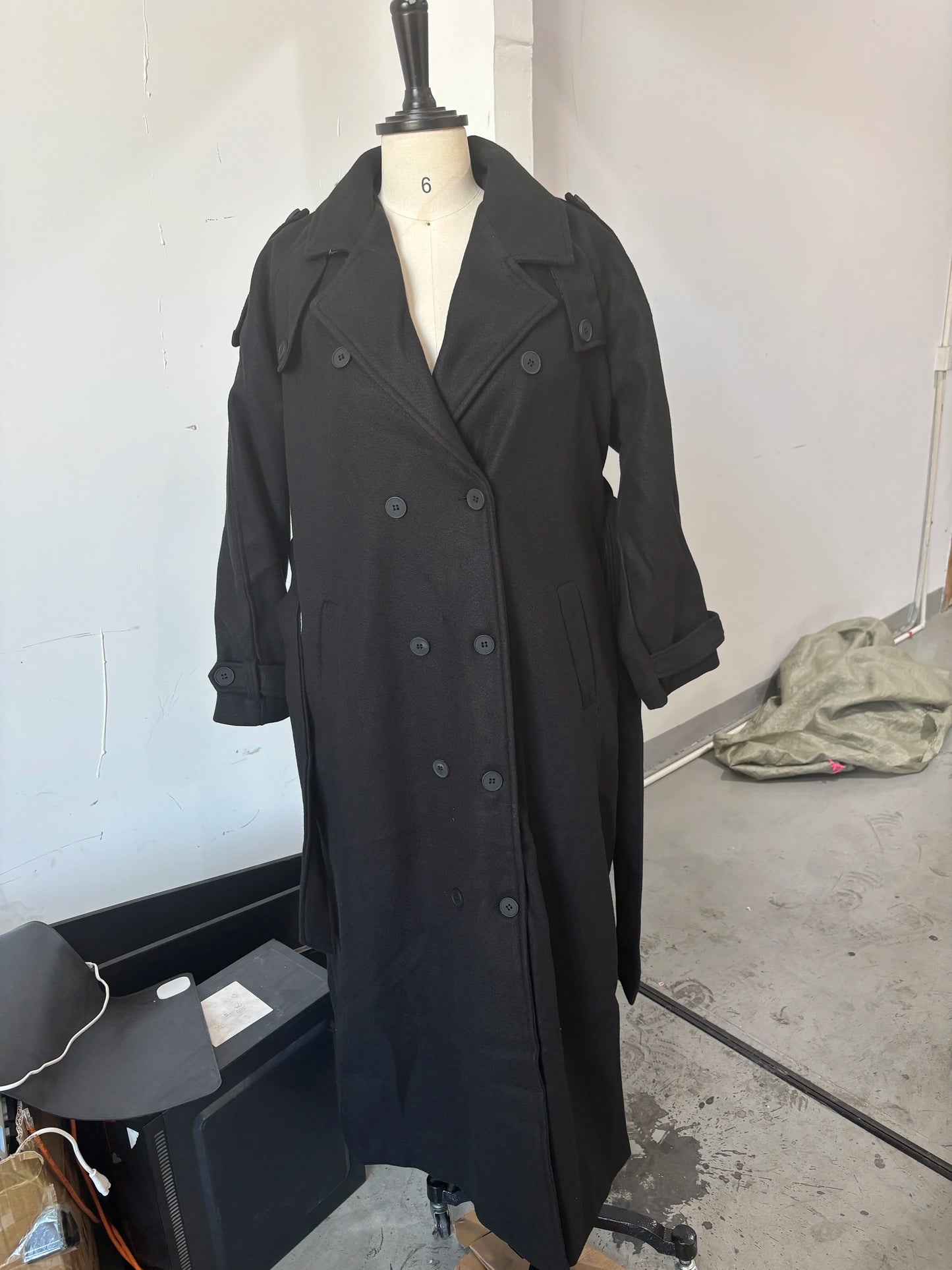 Women's Trench Coat with Belt Lapel, Double-Breasted