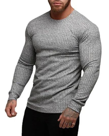 Slim Fit Men's Ribbed Knit Casual Sweater
