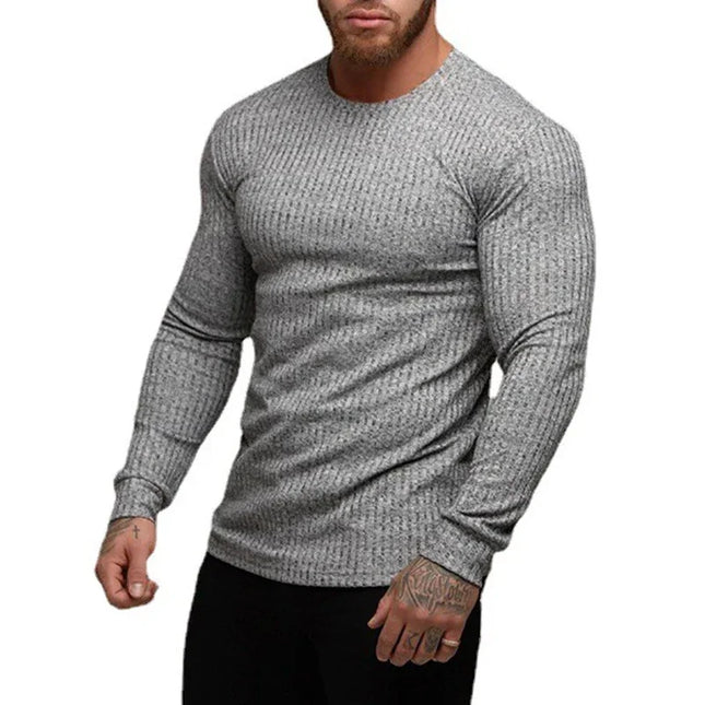 Slim Fit Men's Ribbed Knit Casual Sweater