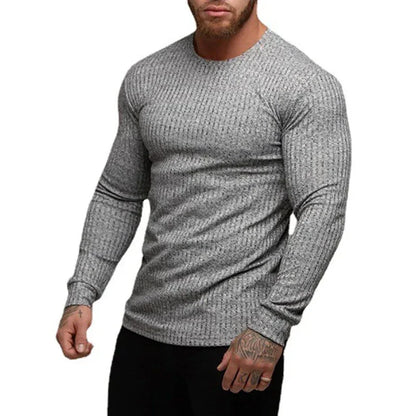 Slim Fit Men's Ribbed Knit Casual Sweater