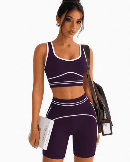 Women's 2-Piece Set: Sports Bra and High-Waist Compression Shorts