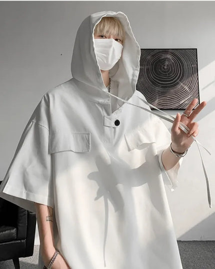 Hooded Men's Loose Fit Shirt